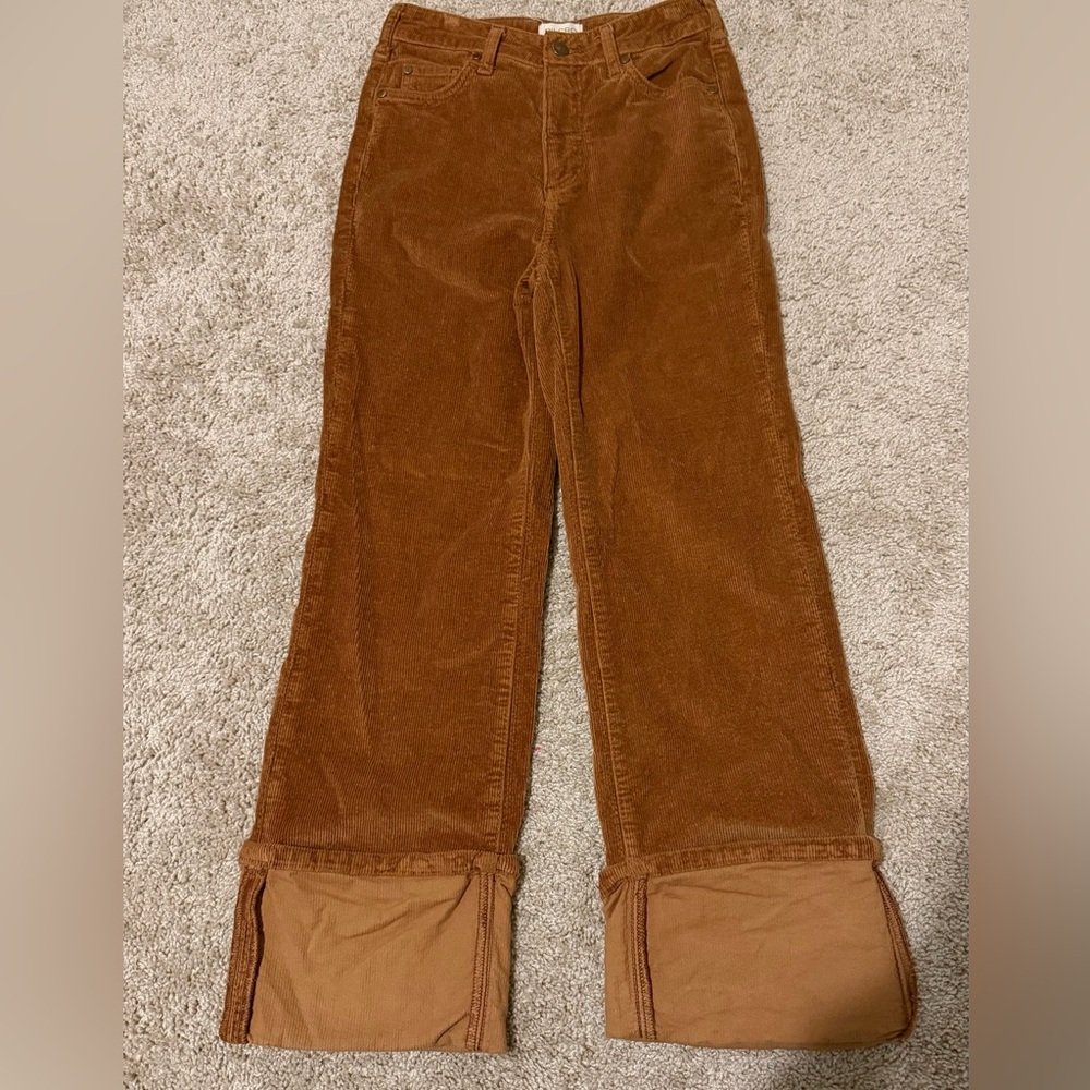 PILCRO By Anthropologie Corduroy Scotty Wide Leg Crop Pants 25